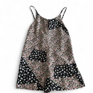 Topshop Floral Print Dress - Black and Pink